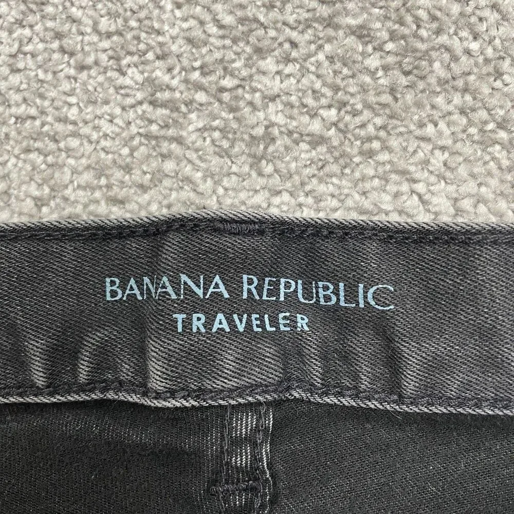 Banana Republic Traveler Slim Fit Denim Jeans Mens 35x30 Black Straight Casual